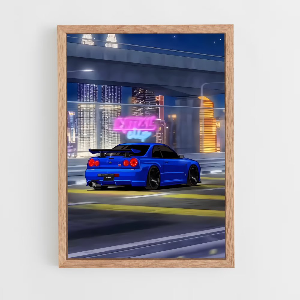 Poster Fast Lane R34 – affiche Nissan (vue 4)